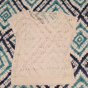 Maurice’s white lace cut out tee